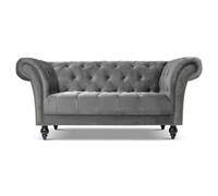 Bravich Cambridge Chesterfield 2 Seater Sofa - Velvet Grey