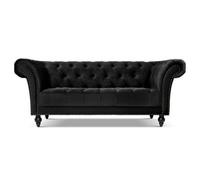 Bravich Cambridge Chesterfield 3 Seater Sofa - Velvet Black