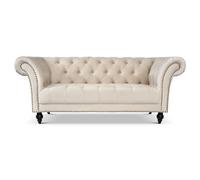 Bravich Cambridge Chesterfield 3 Seater Sofa - Velvet Cream
