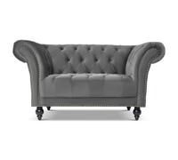 Bravich Cambridge Chesterfield Armchair - Velvet Grey