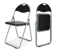 Bravich Candy Faux Leather Folding Chair - Black, Set Of 2