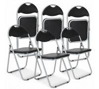 Bravich Candy Faux Leather Folding Chair - Black, Set Of 6
