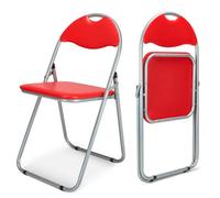 Bravich Candy Faux Leather Folding Chair - Red, Set Of 2