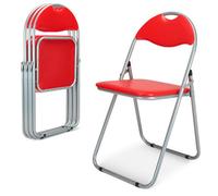 Bravich Candy Faux Leather Folding Chair - Red, Set Of 4