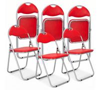 Bravich Candy Faux Leather Folding Chair - Red, Set Of 6