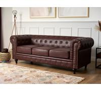 Bravich Chesterfield Faux Leather Button-Tufted 2 & 3 Seater Sofa Set