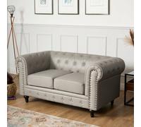 Bravich Chesterfield Faux Leather Button-Tufted 2-Seater Sofa