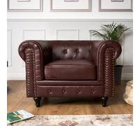 Bravich Chesterfield Faux Leather Button-Tufted Armchair Sofa