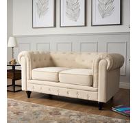 Bravich Chesterfield Velvet Upholstery Button-Tufted 2-Seater Sofa