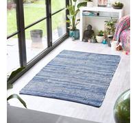 Bravich Chindi Handwoven Denim Recycled Rag Rug - 120 X 180Cm