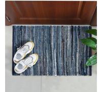 Bravich Chindi Handwoven Denim Recycled Rag Rug - 60 X 90Cm
