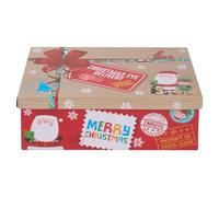 Bravich Christmas Eve Gift Box - Medium - Brown Parcel Design, Flat Pack | Keepsake Box With Lid for Presents, Stocking Fillers, Reindeer Food & Treats