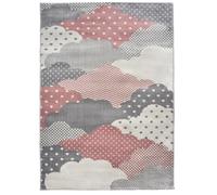 Bravich Clouds Kids Rug Pink 80 x 150 cm (2ft7 x 4ft11) | Nursery rugs, soft anti allergic play mat, OEKO-TEX tested polypropylene, hessian backed, bedroom floor carpet, non shed, low