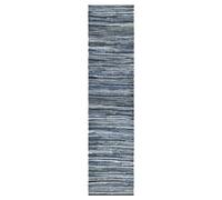 Bravich Cotton Chindi Rug Denim Blue 60 x 230 cm (2ft x 7ft7), Boho Bedroom | Rag rugs, recycled flatweave, machine washable reversible, living room hallway, eco friendly handmade, area, sustainable, mat