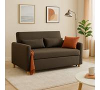 Bravich Dahlia Dark Brown 2 Seater Sofa Bed Double, Pull Out Sofa Bed, Compact With Fold Flat Mattress
