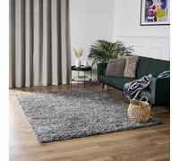 Bravich Dark Grey Gray Shaggy Rug 80 x 150cm (2'7" x 4'11") 5cm Pile Medium Thick Fluffy Living Room Hessian Backed Washable