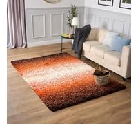 Bravich Extra Large 3 Tone Orange Brown and Cream Mix Super Soft 5cm Thick Shag High Deep Pile Soft Shaggy Area Rugs Modern Carpet Living Room Bedroom Mats 160x230 cm (5ft3 x 7ft7)