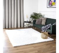 Bravich Extra Large Snow White Rug 200 x 290cm (6'7" x 9'6") 5cm Pile Snow White Shaggy Thick Fluffy Living Room Hessian Backed