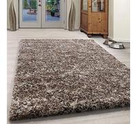 Bravich Extra X-Large Cream Ivory and Beige Brown Mix Blend Pattern Design Mix Thick Shag 5cm Super Soft High Deep Pile Shaggy Area Rug/Living Room Rug Carpet 200 x 290 cm (6ft7 x 9ft6)