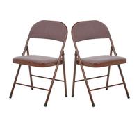 Bravich Folding Fabric Office Dining Chair - Brown - Set Of 2