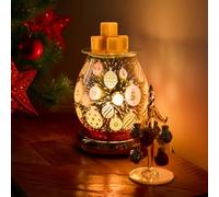 Bravich Glass Electric Oil Burner Wax Melt Burner, 3D Gold Bauble Aroma Lamp. 3 Different brightness and temperature options. Christmas Fragrance Burner for Home Bedroom Living Room Office