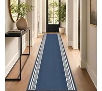 Bravich Gr lue Non Slip Hallway Runner Rug, Washable Hall & Stair Carpet Runner, Anti Slip Rubber Backed, 9mm Low Pile Fits Under Doors, 66 x 183 cm (2ft 2in x 6ft)