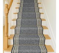 Bravich Gr rey Non Slip Hallway Runner Rug, Washable Hall & Stair Carpet Runner, Anti Slip Rubber Backed, 9mm Low Pile Fits Under Doors, 66 x 305 cm (2ft 2in x 10ft)