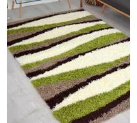 Bravich Green Wave Geometric Shaggy Rug 200 X 290Cm (6'7" X 9'6")