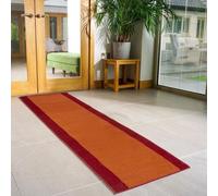 Bravich Hard Wearing Hessian Backed Stair Runner Kitchen Mat - Texas Terracotta Border - 60X900Cm (2'x30')