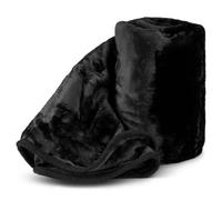 Bravich Hibernate Collection Soft Faux Mink Throw Thick Luxury Blanket - Double Midnight Black