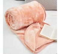 Bravich Hibernate Cosy Collection Soft Faux Mink Throw Thick Luxury Blanket - Blush Pink