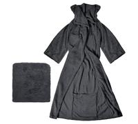 Bravich Hibernate Snuggle Wearable Blanket - Charcoal Grey. Soft Fleece Blanket with Sleeves. 2-in-1 Snuggle Blanket & Teddy Pillow, Warm Blankets for Winter, Charcoal Grey Blanket