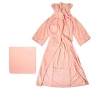 Bravich Hibernate Snuggle Wearable Blanket - Pink. Soft Fleece Blanket with Sleeves. 2-in-1 Snuggle Blanket & Teddy Pillow, Warm Blankets for Winter, Pink Blanket