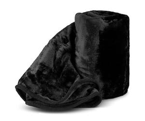 Bravich Hibernate Soft Faux Mink Throw - Midnight Black. Double Size Thick Throw Blanket For Bed, Sofa & Bedding. Fleece Blanket For Home. Blankets and Throws For Sofas (Black, Double, 150x200cm)