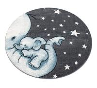 Bravich Kids Rug for Bedroom, Playroom, Nursery & Active Areas - Blue Baby Elephant Rug, Super Soft with Anti-Allergic Materials, Kids Rugs for Bedroom & Play Area