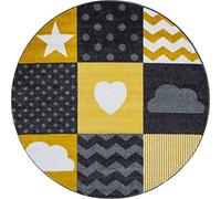 Bravich Kids Rug for Bedroom, Playroom, Nursery & Active Areas - Yellow Checked Rug, Super Soft with Anti-Allergic Materials, Kids Rugs for Bedroom & Play Area