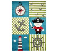 Bravich Kids Rug Multi 160 x 230 cm (5ft3 x 7ft7), Nursery Playroom Bedroom | Soft anti allergic play mat, OEKO-TEX tested polypropylene, hessian backed, floor carpet, boys girls toddler baby, non modern