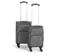 Bravich LTD Cabin Bag Luggage Suitcase Set On Wheels - Set of 2 in Dark Grey | Size: 90 cm x 15 cm Bravich LTD Dark Grey 90 cm x 15 cm