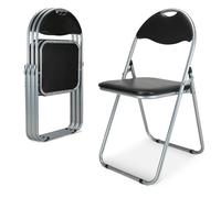 Bravich LTD Candy Faux Leather Folding Chair Padded Foldable Dining Chair in Black | Size: 4 Pack Bravich LTD Black 4 Pack