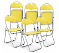 Bravich LTD Candy Faux Leather Folding Chair Padded Foldable Dining Chair in Yellow | Size: 6 Pack Bravich LTD Yellow 6 Pack