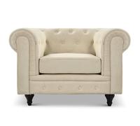 Bravich LTD Chesterfield Velvet Sofa - 2 Seater in Cream | Size: 3 Seater Bravich LTD Cream 3 Seater