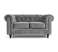 Bravich LTD Chesterfield Velvet Sofa - 2 Seater in Grey | Size: 3 Seater Bravich LTD Grey 3 Seater