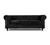 Bravich LTD Chesterfield Velvet Sofa - 3 Seater in Black | Size: 2 Seater Bravich LTD Black 2 Seater