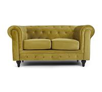 Bravich LTD Chesterfield Velvet Sofa - 3 Seater in Gold | Size: 2 Seater Bravich LTD Gold 2 Seater