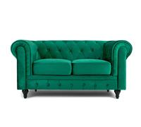 Bravich LTD Chesterfield Velvet Sofa - 3 Seater in Green | Size: 2 Seater Bravich LTD Green 2 Seater