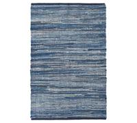 Bravich LTD Handwoven Cotton Chindi Rag Area Rug Flat Weave Reversible in Indigo | Size: 120 cm x 180 cm Bravich LTD Indigo 120 cm x 180 cm