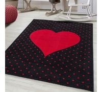 Bravich LTD Hearts Kids Rug Soft Pile Nursery Playroom Bedroom Rug in Red | Size: 80 cm x 150 cm Bravich LTD Red 80 cm x 150 cm