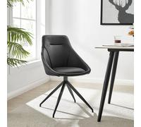 Bravich LTD Lisbon Faux Leather Dining Office Swivel Chair - Set of 2 in Black | Size: 2 Pack Bravich LTD Black 2 Pack