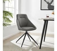 Bravich LTD Lisbon Faux Leather Dining Office Swivel Chair - Set of 2 in Grey | Size: 2 Pack Bravich LTD Grey 2 Pack