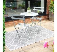Bravich LTD Manarola 3 Piece Garden Foldable Metal Bistro Set in Grey Bravich LTD Grey